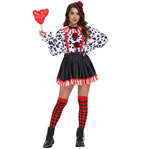 Set Familiare di Halloween, <span class=keywords><strong>Costume</strong></span> da Clown Horror Senza Anima, Abiti Stampati a Pois e Righe in Poliestere, <span class=keywords><strong>Costume</strong></span> per Cosplay - Product Image 6