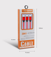 Câble de charge universel 3 en 1 multi-têtes en nylon tressé, charge simultanée de 3 téléphones de type C, Micro et pour iPhone