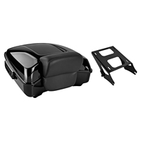 Top case de moto avec support de montage pour deux personnes et dossier passager pour Harley Touring Road King 2014-2025