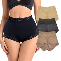 Celana Dalam Pembentuk Tubuh Wanita High Waist dengan Renda, Bantalan Bokong, Pengangkat Pinggul, Penirus, Pengencang Perut