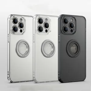 Doorzichtige Kickstand Case Vinger Ringhouder Skin Cover Voor Iphone 14 13 12 11 Pro, Voor Iphone 15 Pro Max Case Met Standaard Dun