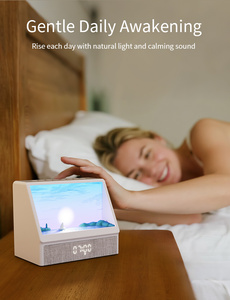 Réveil intelligent infrarouge avec télécommande, simulateur d'aube et <span class=keywords><strong>de</strong></span> coucher <span class=keywords><strong>de</strong></span> soleil, haut-parleur Bluetooth à bruit blanc, aide au sommeil, idéal comme cadeau - Product Image 3