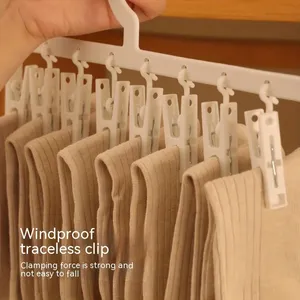 Cintre de séchage multi-clip pour chaussettes, sous-vêtements et leggings – Organisateur de placard domestique pour un gain de place - Product Image 5