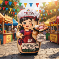 Mascotte de boulangerie gonflable personnalisée, personnage de chef géant gonflable pour la publicité extérieure des magasins alimentaires, décoration