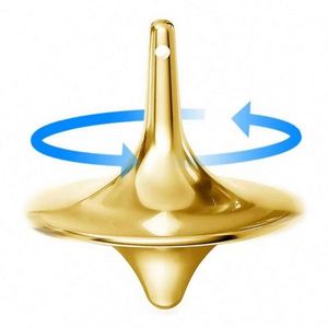 Toupie Gyroscopique Métallique Totem Film Populaire Argentée, Jouet Anti-Stress à Manivelle pour Enfants, Cadeau Idéal - Product Image 1