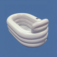 Baignoire gonflable en PVC avec appui-tête et porte-gobelet, pliable et autoportante pour usage intérieur/extérieur