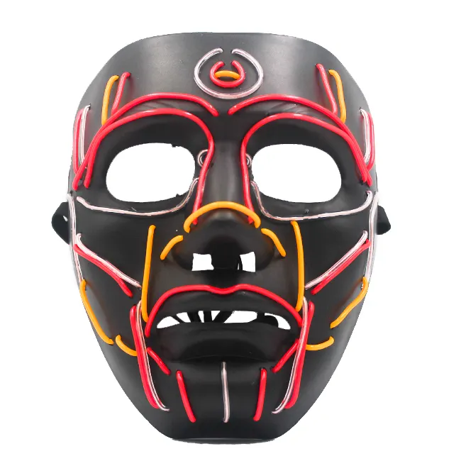 ELワイヤーでパーティーフェスティバルの装飾のためのLEDライトアップ怖いハロウィーンマスク
