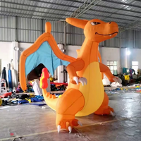 Décoration d'événements, personnage de dessin animé gonflable, modèle Charizard, dragon de feu gonflable pour la publicité