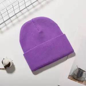 Di modo acrilico cappelli beanie di inverno/commercio all'ingrosso beanie personalizzato acrilico maglia beanie