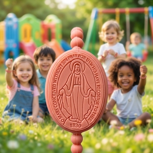 Braccialetti con Medaglia Miracolosa in Silicone, Bracciale Religioso Cristiano Cattolico, Regalo per Bambini, Uomini e Donne, Senza BPA - Product Image 1
