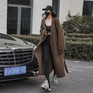 Stile retrò invernale personalizzato di alta qualità Casual tinta unita <span class=keywords><strong>cintura</strong></span> di grandi dimensioni a maglia lungo largo <span class=keywords><strong>Cardigan</strong></span> maglione donna - Product Image 3