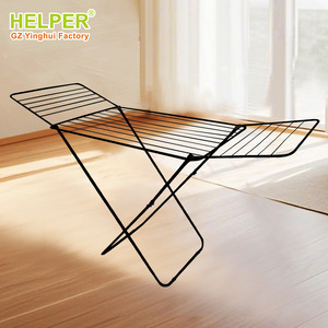 Floor Standing <b>Foldable</b> Gullwing Iron <b>Drying</b> <b>Rack</b> Airfoil Design For Balcony And Household Use - Product Image 4