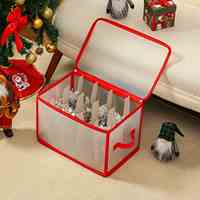 Boîte de rangement pour ampoules de Noël en plastique à double fermeture éclair avec 4 emballages en carton