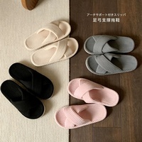 XIXITIAO Nouvelle Collection Automne – Chaussons en Coton à Bandes Croisées avec Soutien de la Voûte Plantaire, Antidérapants, pour Couples, Chaussons d'Intérieur