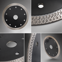 Lame de scie diamantée turbo en maille frittée industrielle super fine pour la coupe de carreaux de porcelaine, de granit et de marbre, disque de coupe de 105 mm de diamètre, 7/8 po
