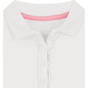 Polo de Manga Larga para Niña, Color Blanco Sólido, Algodón y Spandex, Tejido de 210g, Anti-Pilling, Estilo Preppy, Logotipo Bordado en el Pecho - Product Image 2