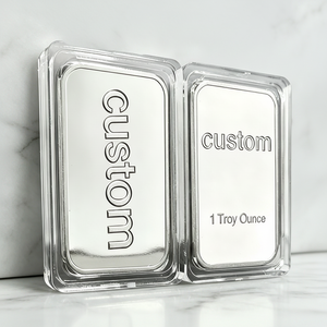 Set di Presentazione per Moneta Commemorativa Rettangolare da 1 Oncia, Splendida Barra Luminosa Placcata Argento con Finitura a Specchio - Product Image 1