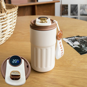 450ml grande capacité Smart Led affichage numérique Double paroi flacon isolé sous vide Portable étanche en acier inoxydable tasse de voyage - Product Image 4
