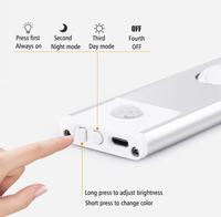Luz con Sensor de Movimiento para Gabinete de Alta Calidad, 20, 30, 40, 60, 80 cm, Recargable por USB, Luz LED Inalámbrica con Sensor de Movimiento PIR, Iluminación Interior
