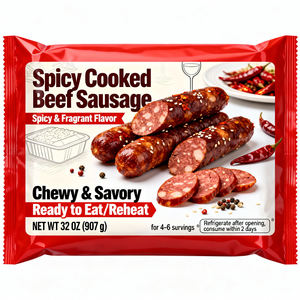 Bolsa Retortable Personalizada con Impresión en Huecograbado, de Alta Barrera, Sellado al Vacío, Resistente al Calor, para Envasado de Salchichas de Cerdo Especiadas - Product Image 3