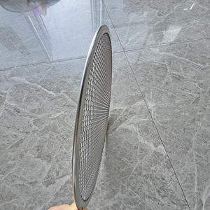 Saringan Pizza bundar berlubang Aluminium teranodisasi piring Pizza pondok berlubang kawat lebar - Product Image 3