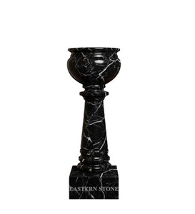 Base de Placa de Piedra de Mármol con Incrustación Circular Negra para Decoración del Hogar, Artesanía de Piedra Pulida Hecha a Mano - Product Image 4