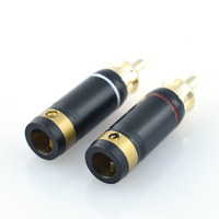 Connecteur RCA mâle en laiton plaqué or, autobloquant, sans soudure, 3A 12V, durable, 5 000 cycles, pour câblage audio AV DIY