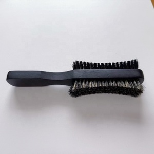 <span class=keywords><strong>Brosse</strong></span> à barbe incurvée <span class=keywords><strong>double</strong></span> <span class=keywords><strong>face</strong></span> avec manche en bois, 100% poils de sanglier, antistatique, compacte, gravée au laser, outil de soin des cheveux pour hommes - Product Image 4