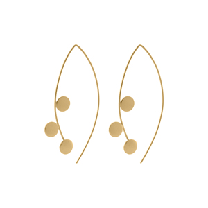 Pendientes de aro con diseño de arco en oro marquesa, joyería de moda minimalista y escultural, estilo moderno y ligero. - Product Image 1