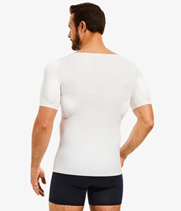 <span class=keywords><strong>Haut</strong></span> de compression pour hommes à manches courtes, avec rembourrage amovible, pour le renforcement musculaire et le modelage corporel - Product Image 2