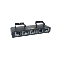 Projecteur laser RGB 5 couleurs 5 têtes, DMX512/Son/Automatique 3-en-1 pour DJ, discothèque, soirée, club