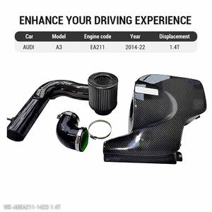 Sistema de Admisión de Aire Frío de Fibra de Carbono Seca 2016 <span class=keywords><strong>2018</strong></span> para AUDI A3 <span class=keywords><strong>Golf</strong></span> <span class=keywords><strong>7</strong></span> Lamando Lingdu 1.4T <span class=keywords><strong>Tsi</strong></span> Motor EA211 2014-2022 Filtro 76A - Product Image 2