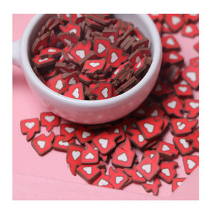 Pièce décorative Cœur d'amour pour la <span class=keywords><strong>Saint</strong></span>-<span class=keywords><strong>Valentin</strong></span>, en argile polymère, avec paillettes, fournitures pour slime, artisanat Kawaii, thème dessert - Product Image 6