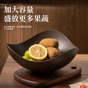 Wood Grain Fruit Plate Irregular Shape <b>Plastic</b> Dessert Dish For Dining <b>Table</b> Decorative Trays - Product Image 5