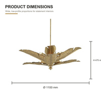 Luminaire suspendu vintage en fer doré avec abat-jour floral ajouré orné pour salle à manger, salon, chambre, restaurant, hôtel, villa, hall d'entrée