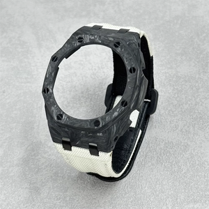 Boîtier de montre en fibre de carbone de luxe modifié <span class=keywords><strong>GA</strong></span>-2100/<span class=keywords><strong>GA</strong></span>-<span class=keywords><strong>B2100</strong></span>/GA2110 avec bracelet en toile de nylon à fermeture velcro - Product Image 1