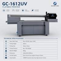 Printer UV Flatbed GC-1612UV 160x120cm, Printer Relief 3D Kecepatan Tinggi untuk Akrilik, Kaca, Logam, Kayu, dan Casing Ponsel