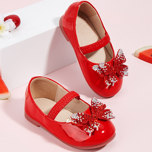 Zapatos Nuevos Personalizados para Niñas de 1 a 6 Años, Zapatos de Vestir con Lazos, Punta Redonda Plana, Zapatos de Cuero para Niños - Product Image 5