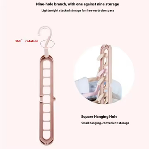 Organizador de Perchas Plegable de Plástico con 9 Orificios para Ahorrar Espacio - Perchas Mágicas Plegables para Armario - Product Image 4