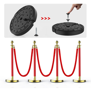 Set de Barreras de Control de Acceso para Alfombra Roja con Postes de Cola <span class=keywords><strong>VIP</strong></span> Dorados, Cuerda, Unifilas y Soportes para Eventos de Alto Nivel - Product Image 6