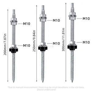 Thép không gỉ năng lượng mặt trời móc áo bu lông để gắn bảng điều khiển năng lượng mặt trời chiều cao điều chỉnh không thấm nước quang điện đôi Đầu Gỗ vít - Product Image 3