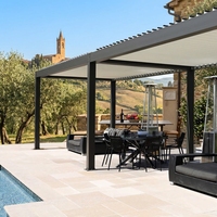 Pergola motorisée à toit rétractable en aluminium autoportante Airfun, imperméable, pour extérieur, patio, jardin, décorations