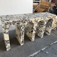 Table console en marbre Calacatta Viola, pierre naturelle de luxe, table d'entrée, table de couloir, taille personnalisée pour la décoration d'entrée de villa