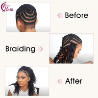 Extensions de cheveux humains bouclés birmans FH Miracle Knot Feathering pour tresses au crochet, 100g, 14-24 pouces