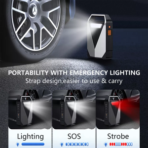 Arrancador de batería de coche portátil con compresor de bomba de aire de neumáticos Fabricante OEM Venta al por mayor Banco de energía Cargador de batería Herramienta de emergencia - Product Image 5