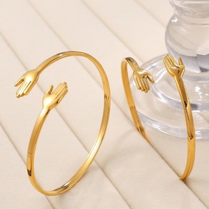 Palm Shape <b>Bracelet</b> Zinc Alloy Adjustable Gold <b>Silver</b> Unisex Fashion <b>Cuff</b> Jewelry Gift - Product Image 3