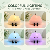 Veilleuse pour enfants en forme de lune, couleur réglable, autonomie de 30 heures, LED colorée, silicone ABS, commande tactile, sans BPA