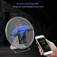 Ventilateur LED hologramme 3D rotatif dynamique de 30cm pour affichage de bureau avec contrôle d'application mobile et housse de protection incluse