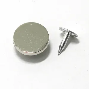 15mm 17mm 20mm Zinc Alloy Metal Button Silver Jeans Plain Flat Shank Button