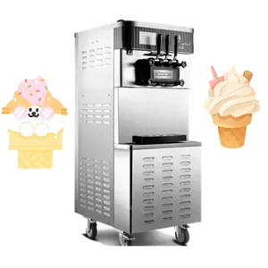 Big Capacity 6L Tank Double Compressor Food Grade Stainless Still 2300w Pre Cooling 22-30L/H Output Ice Cream Machine